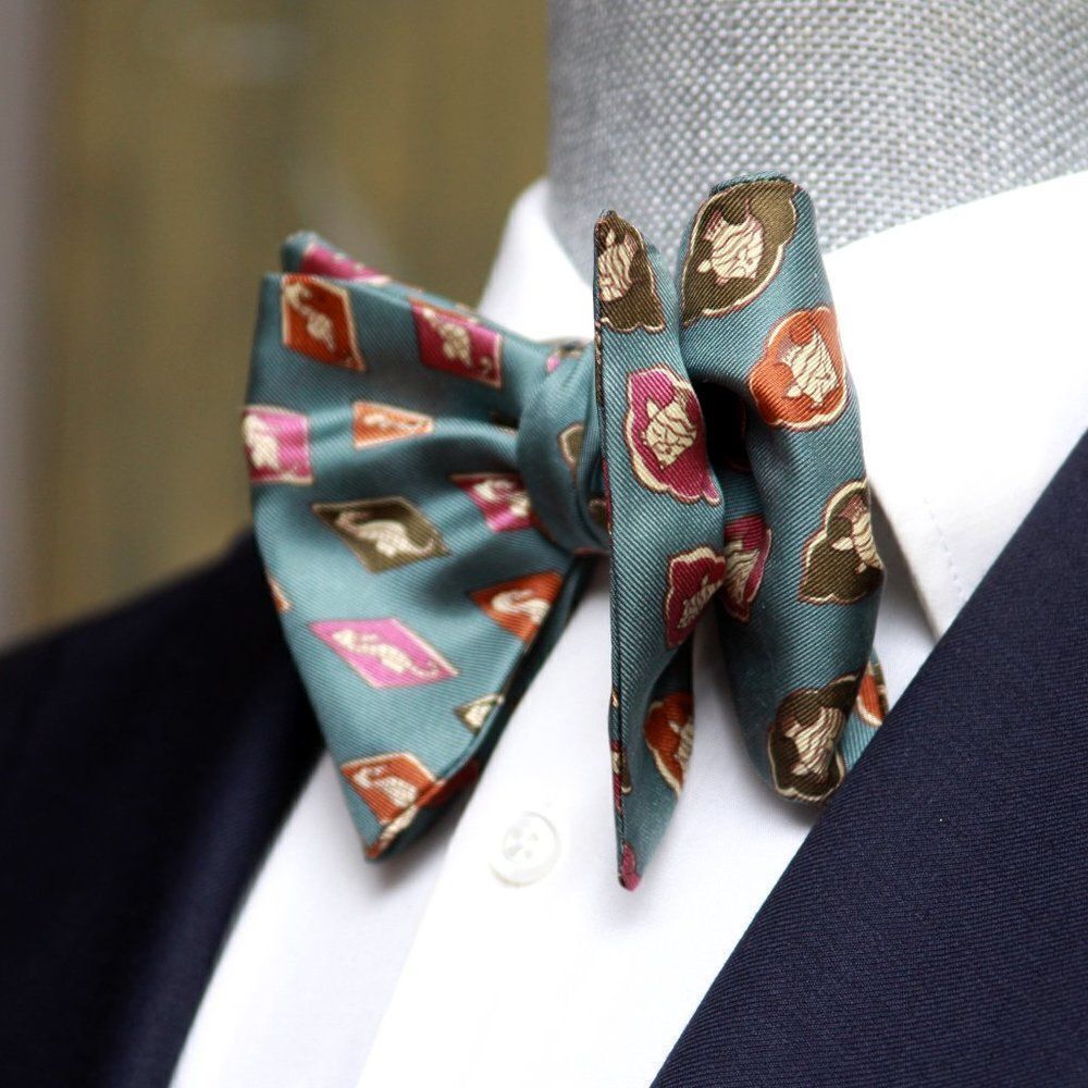 New Men's Self-tied Bow Tie 100%Silk Big‎ Butterfly Gift Box Nautica Motive S658 - Picture 5 of 12